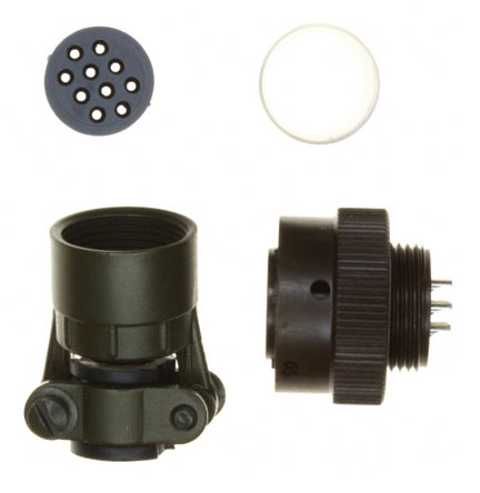 Souriau Sunbank by Eaton, 851, Copper Alloy 10 Way Cable Mount MIL Spec Circular Connector PlugGreen, Pin