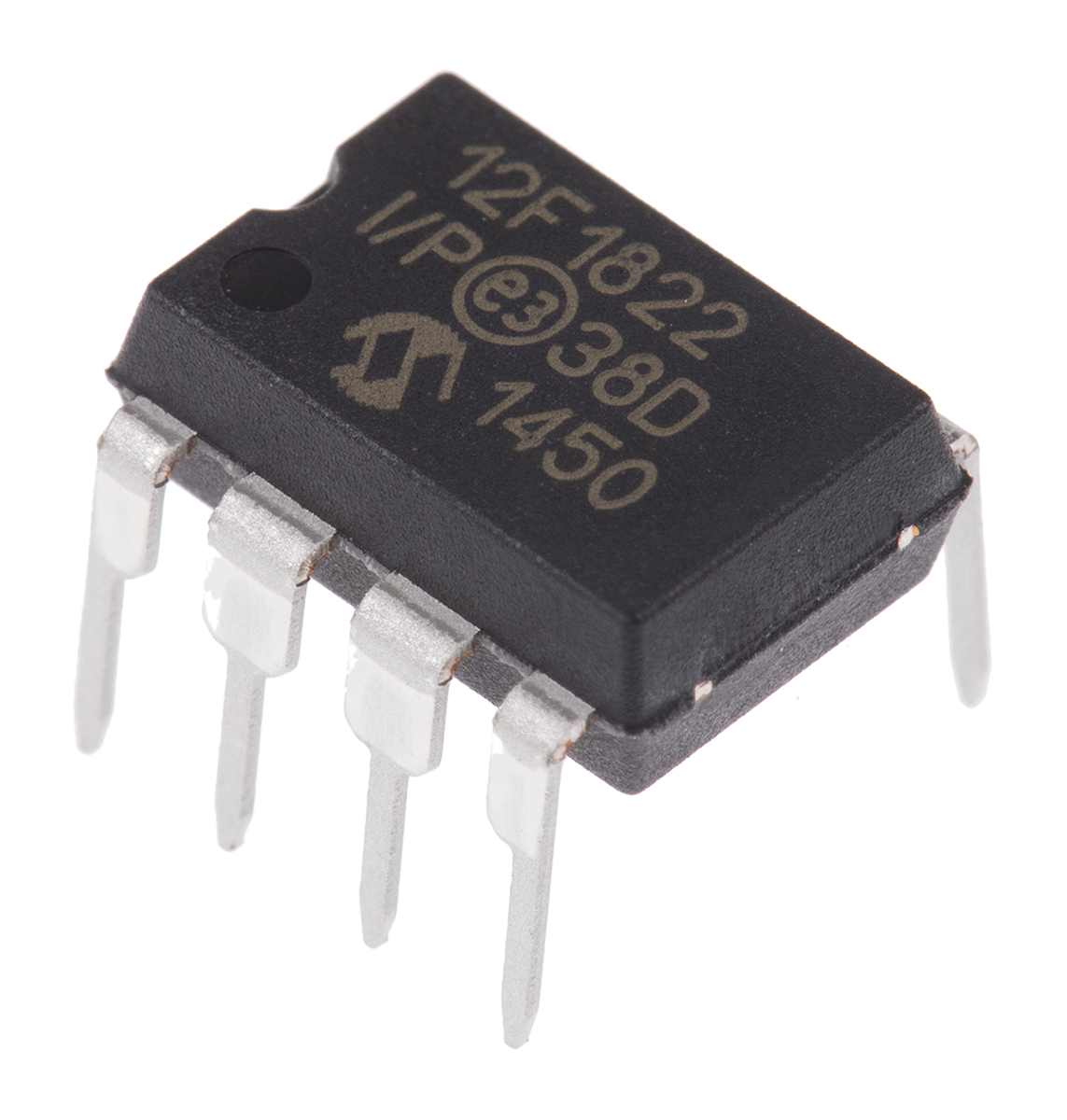 Microchip, 8 bit PIC, PIC12F1822 Microcontroller, 32 MHz, 256bit FLASH, 8-Pin PDIP