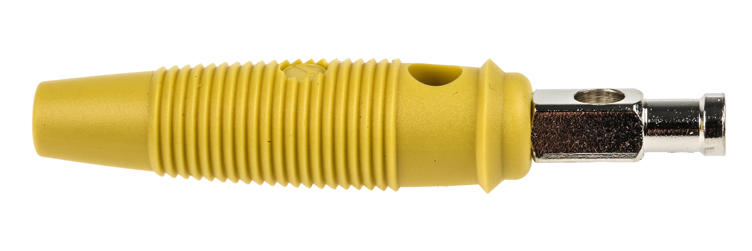 Hirschmann Test & Measurement Yellow Male Banana Plug, 4 mm Connector, Solder Termination, 30A, 30 V ac, 60V dc, Nickel