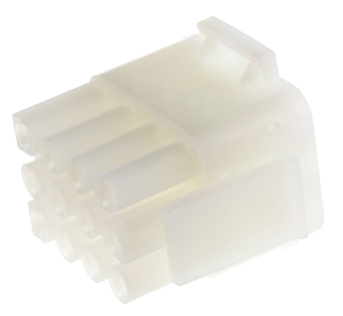 TE Connectivity, Universal MATE-N-LOK Male Connector Housing, 6.35mm Pitch, 12 Way, 3 Row