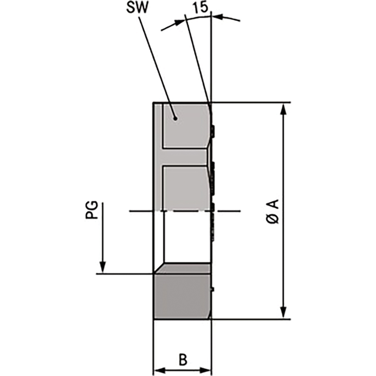 Lapp Grey Polyamide Cable Gland Locknut, PG48 Thread