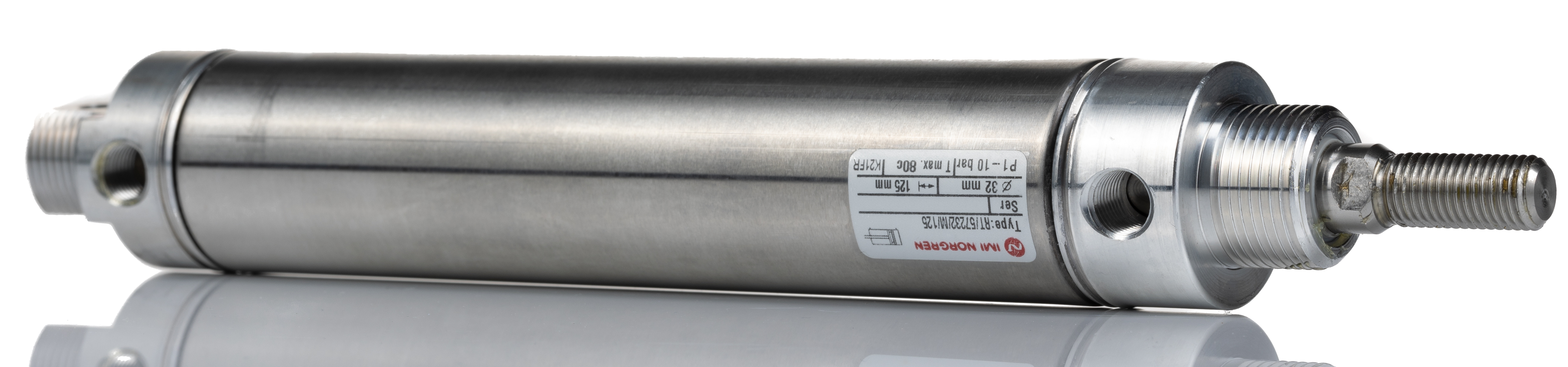Norgren Pneumatic Roundline Cylinder - RT/57232/M/125 32 mm Bore, 125 mm RT57200M Series, Double Acting Acting