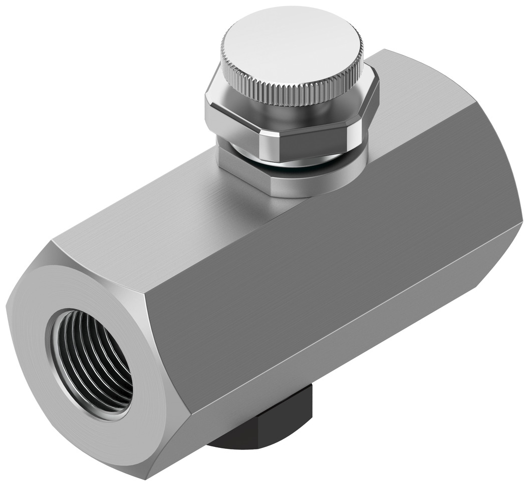 Festo GR Series Threaded Flow Valve, G 1/4 Inlet Port x G 1/4 Outlet Port, 2101