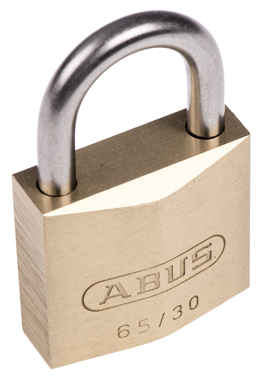 ABUS Key Weatherproof Brass Weatherproof Padlock, 5mm Shackle, 30mm Body