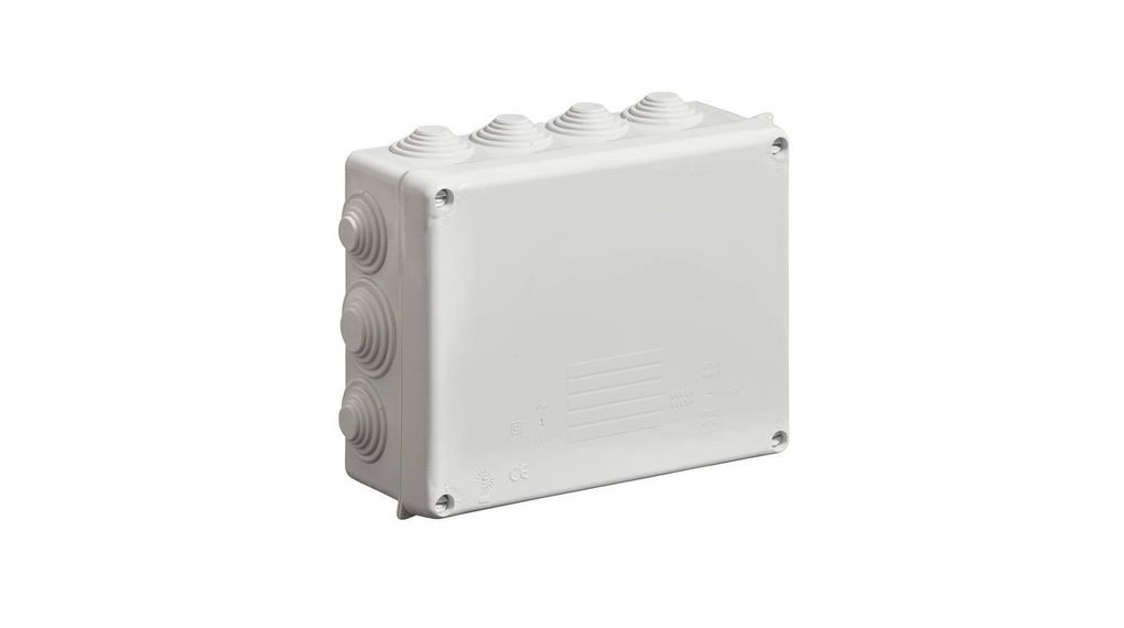 WISKA WIB Series RAL 7035 Light Grey Thermoplastic Junction Box, IP55, 230x180x88mm