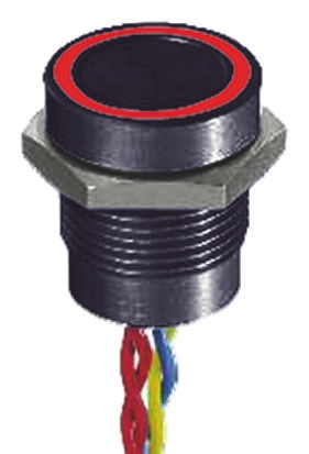 APEM Illuminated Piezo Switch, Momentary, Pulse, SPST, IP68, Through Hole, 200 mA @ 24 V dc, -40 → +75°C