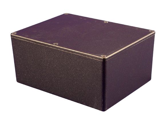 Hammond 1550 Series Black Die Cast Aluminium Junction Box, IP54, 165 x 128 x 72mm