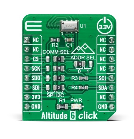 MikroElektronika Altitude 6 Click Pressure Sensor Add On Board for MS5611-01BA03-50 MikroBus