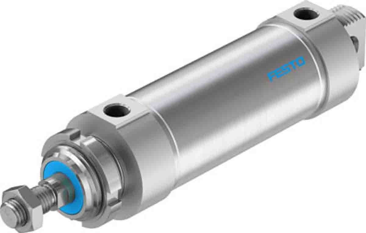 Festo 100 mm Pneumatic Roundline Cylinder - 196054 DSNU-63-100-PPV-A Series, Double Acting Acting
