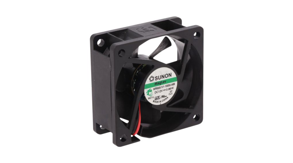 Sunon Axial Fan, 12 V dc, dc Operation, 23.5cfm, 0.90/1.05W, 87mA Max, 60 x 60 x 25mm