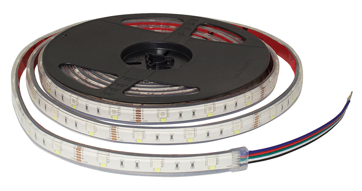 PowerLED 12V dc Blue, Green, Red, White LED Strip Light, 5m Length