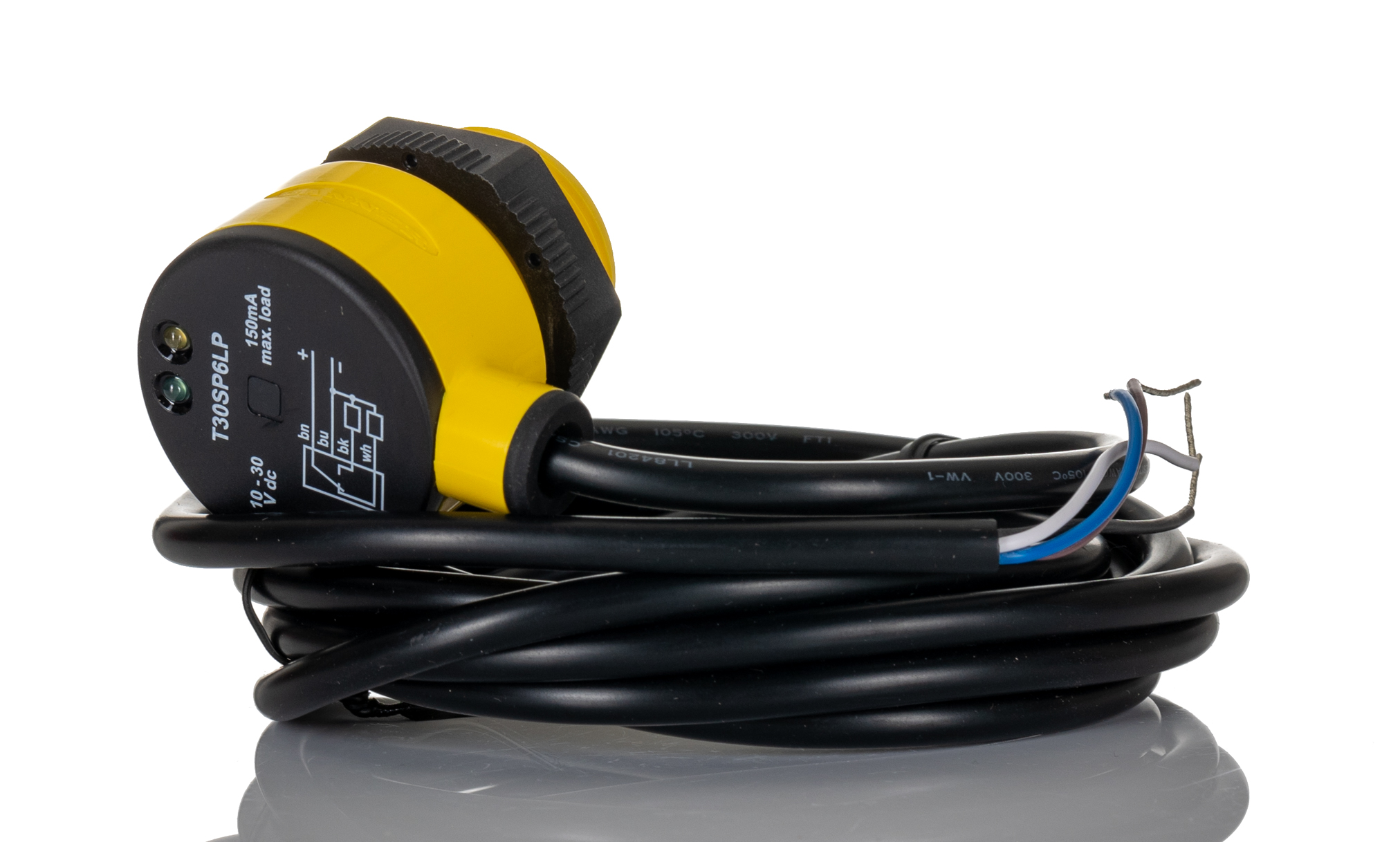 Banner Retroreflective Photoelectric Sensor, Barrel Sensor, 50 mm → 6 m Detection Range