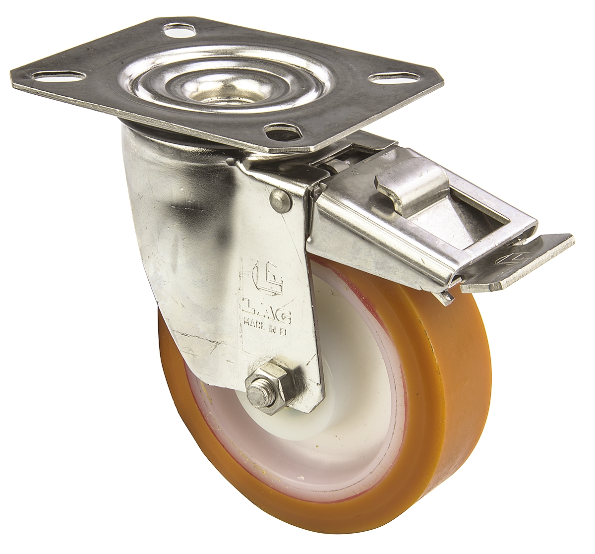 LAG Braked Swivel Castor Wheel, 150kg Capacity, 100mm Wheel