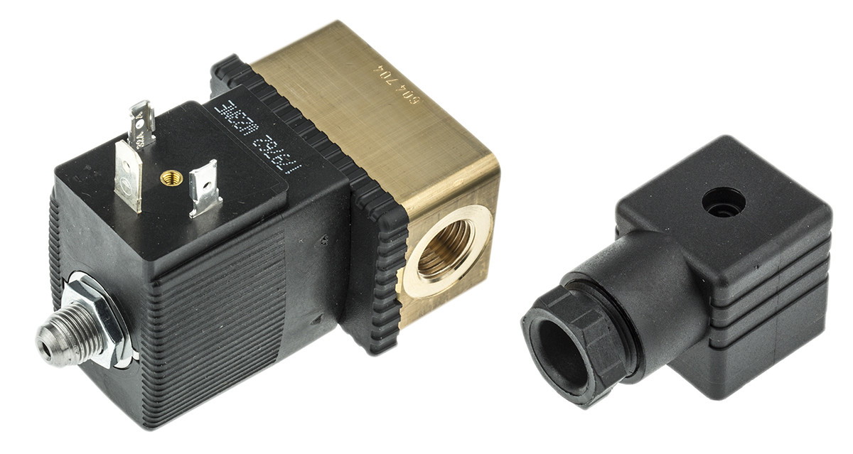 Burkert Solenoid Valve 125348, 3 Port, NC, 24 V dc 6.35 mm, 6.35 mm