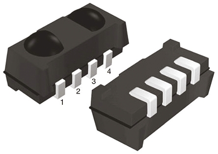 Vishay TSSP77P38TT, 38kHz IR Detector, 940nm ±50 °, 40m Range, 2.5 V - 5.5V, SMT, 6.8 x 3 x 3.2mm