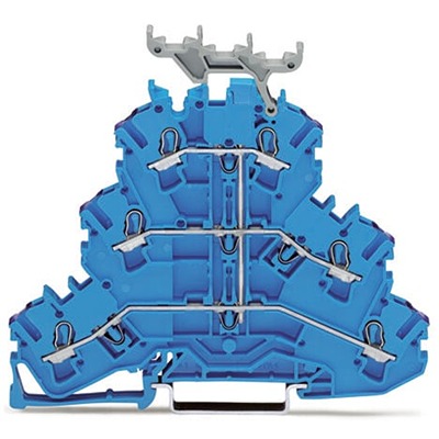 WAGO 2002-3239 TOPJOB S Series Blue, 2.5mm², 3-Level, Push In Termination, ATEX, CSA, IECEx
