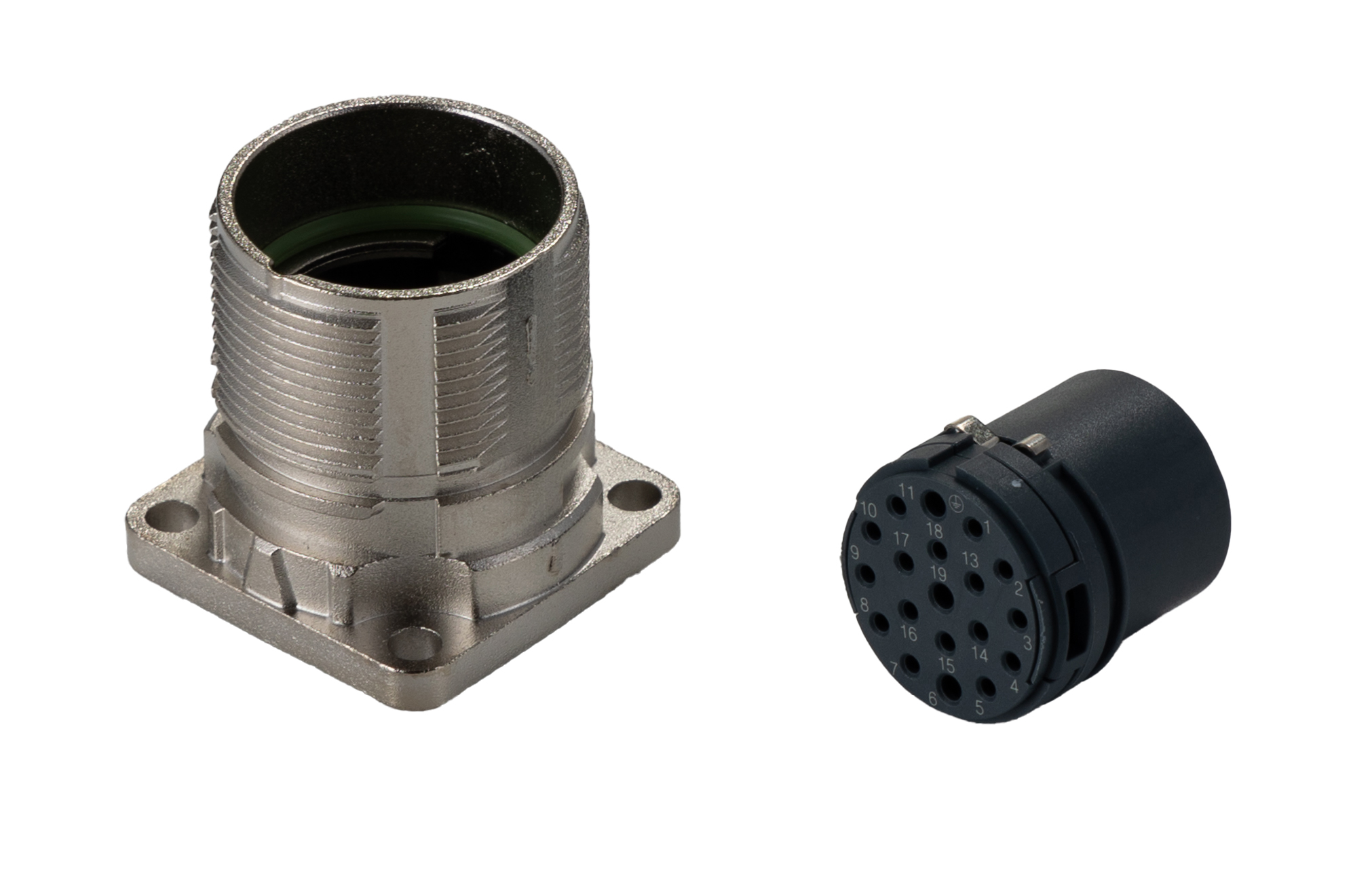 Phoenix Contact Circular Connector, 19 Contacts, Front, M23 Connector, Plug, Male, IP68, M23-1RP1N8AW500S Series