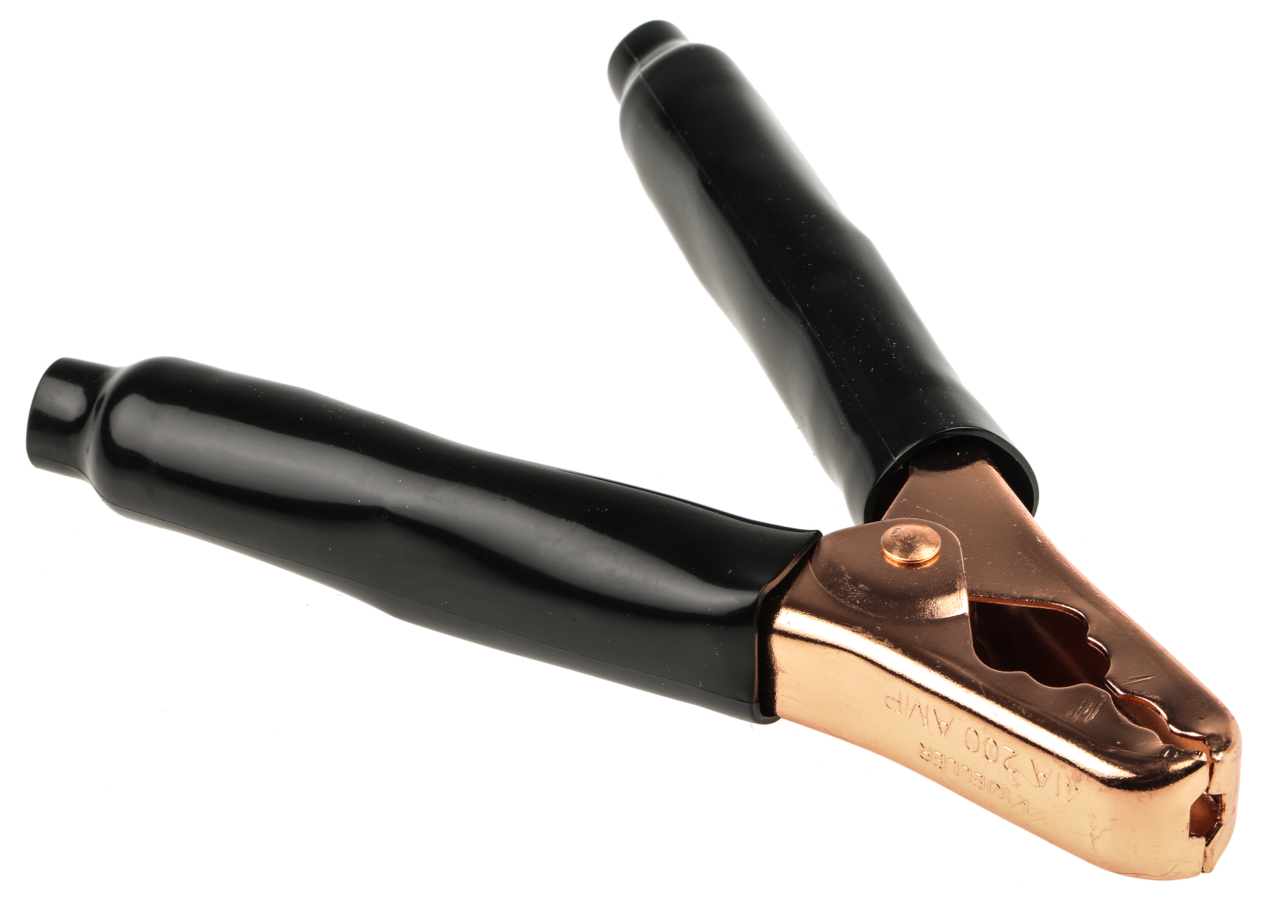 Mueller Electric Crocodile Clip, Copper-Plated Steel Contact, 200A, Black