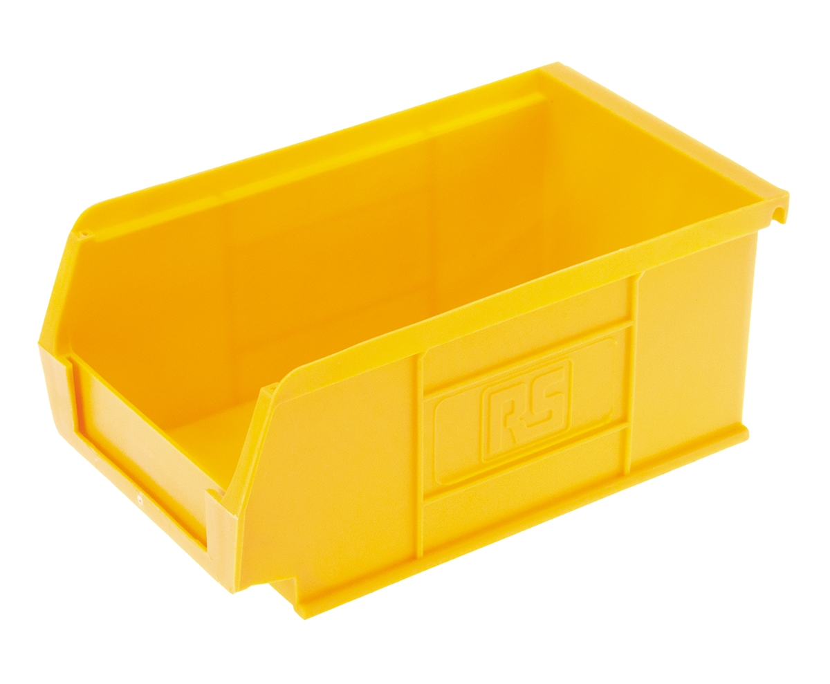 RS PRO PP Storage Bin, 167mm x 101mm x 76mm, Yellow