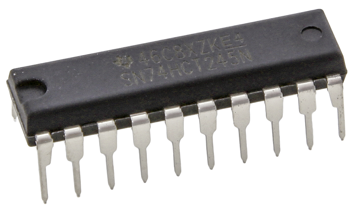 Texas Instruments SN74HCT245N, 1 Bus Transceiver, 8-Bit Non-Inverting CMOS, 20-Pin PDIP
