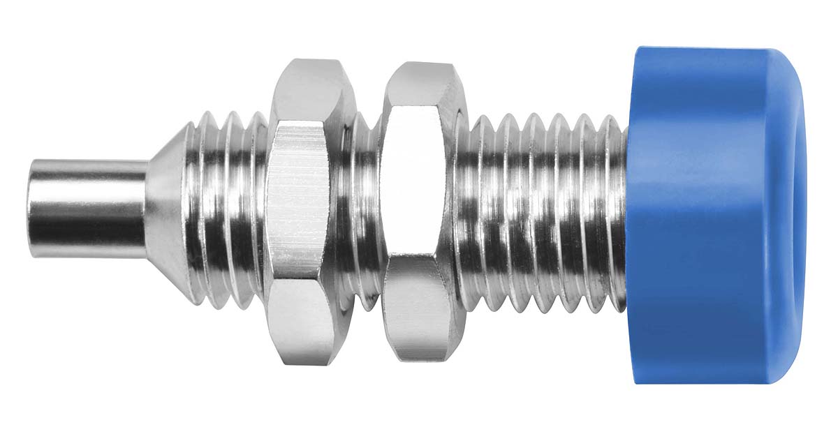Schutzinger Blue Female Banana Socket, 4 mm Connector, 32A, 33 V ac, 70V dc, Nickel Plating