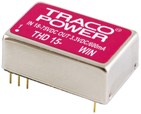 TRACOPOWER THD 15WIN DC-DC Converter, ±12V dc/ ±625mA Output, 9 → 36 V dc Input, 15W, Through Hole, +85°C Max