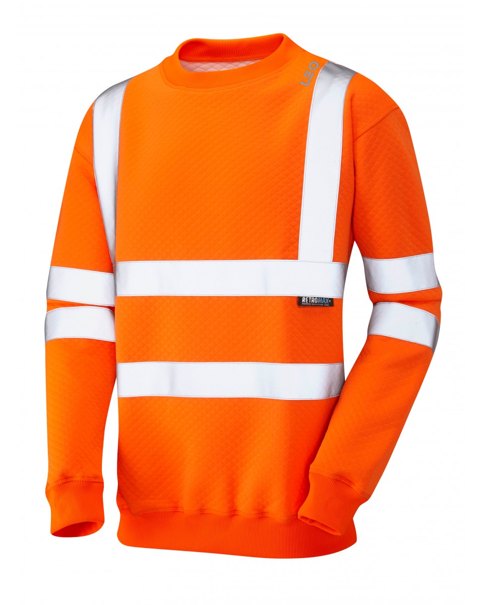 Leo Workwear SS05-O-LEO Orange Cotton, Polyester Work Sweatshirt L