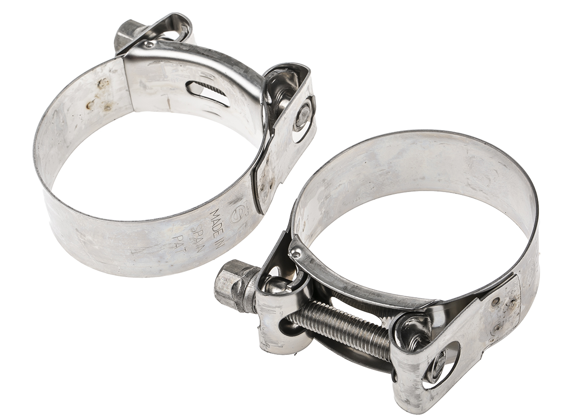 MIKALOR Stainless Steel, Zinc-Plated Steel (Bolt) Hex Screw Bolt Drive, 20mm Band Width, 51 → 55mm ID