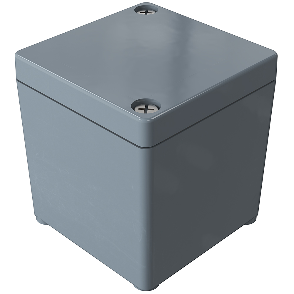 Rose Polyester Standard Series Grey Glass Fibre Reinforced Polyester Enclosure, IP66, IK08, Grey Lid, 55 x 55 x 58.7mm
