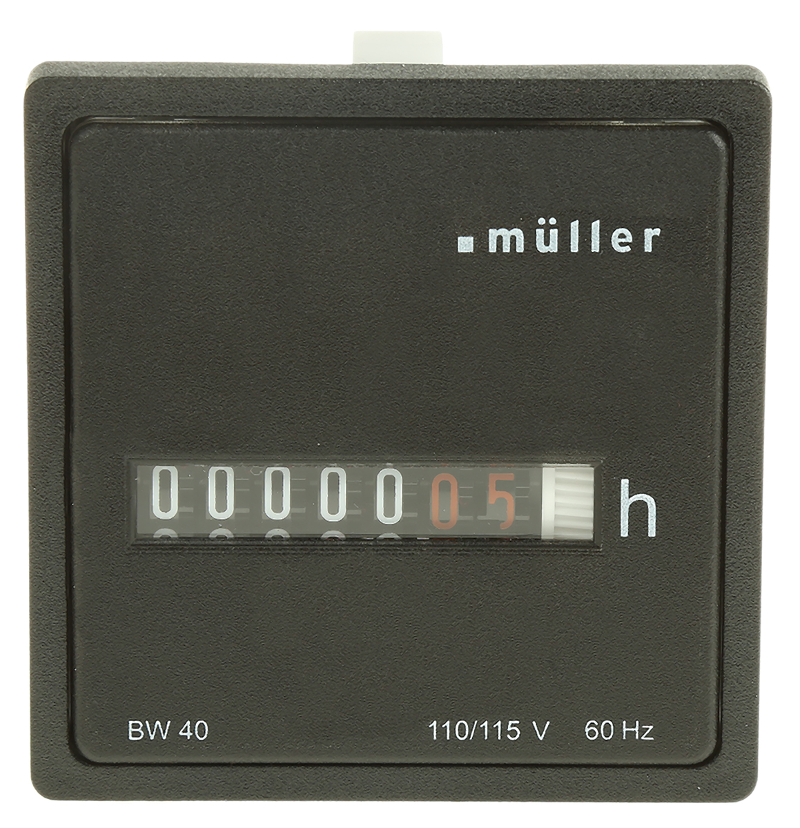 Muller BW40 Hour Meter, 6 Digit Mechanical, 115 V ac
