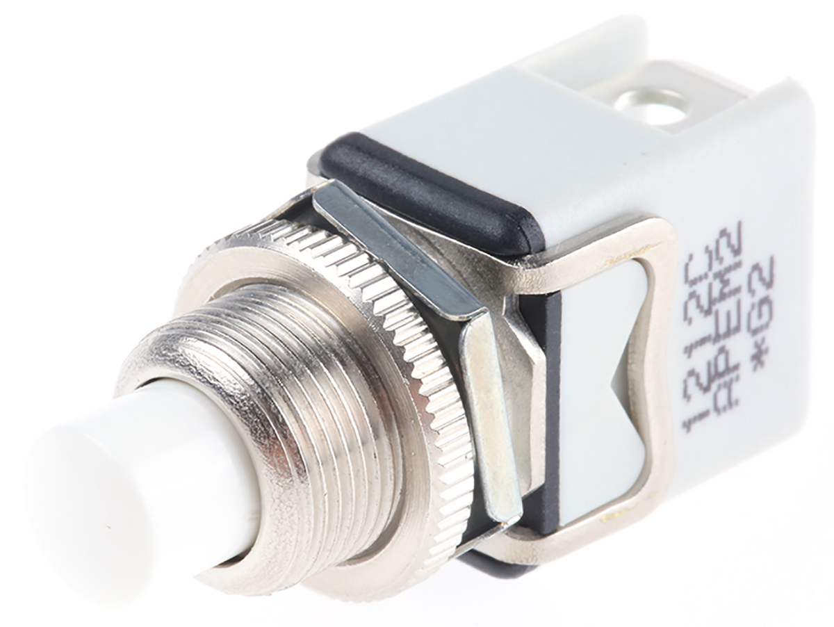 APEM Push Button Switch, Momentary, Panel Mount, 12.2mm Cutout, SPST, 250V ac