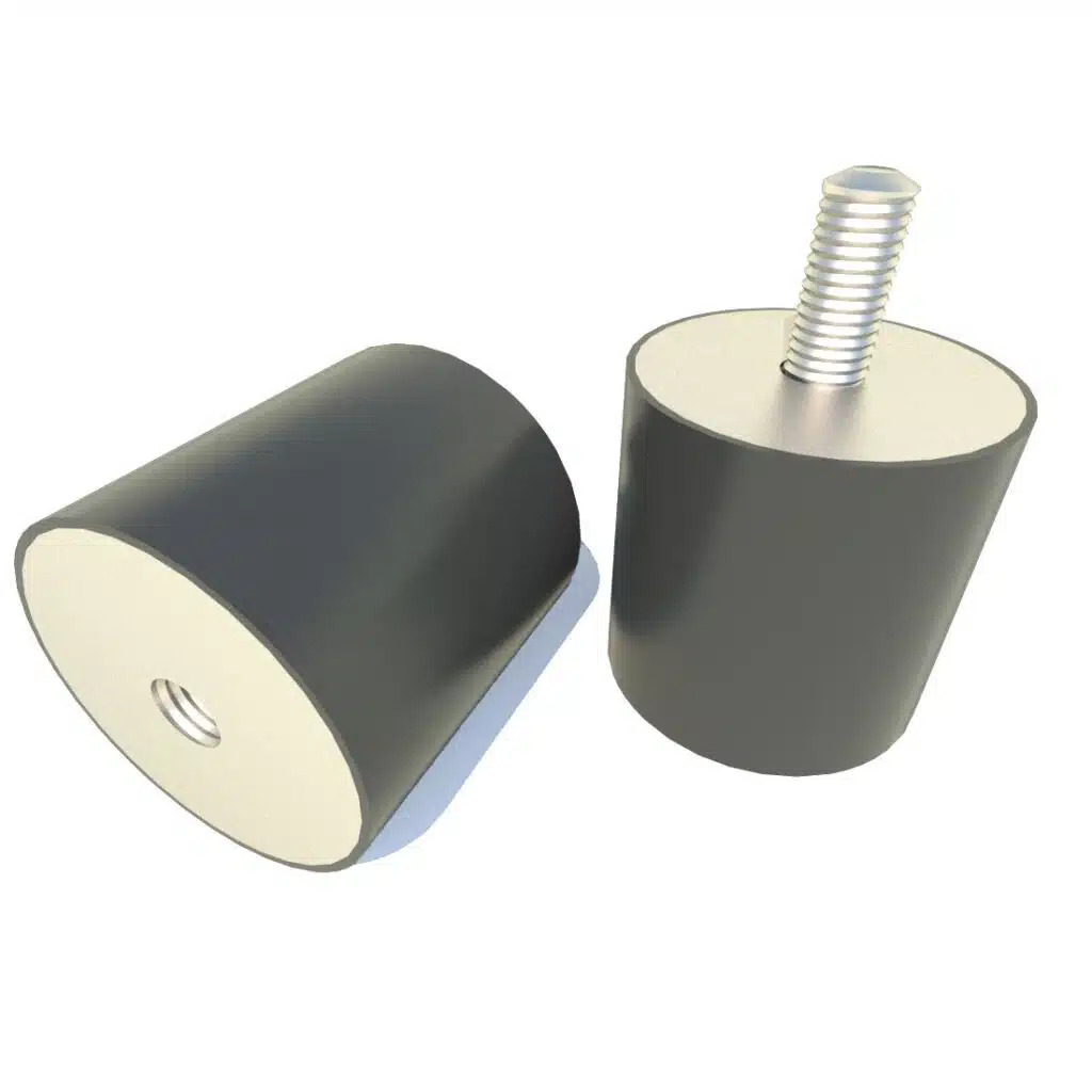 FIBET Circular M10 Anti Vibration Mount, Male to Female Bobbin with 128.8kg Compression Load