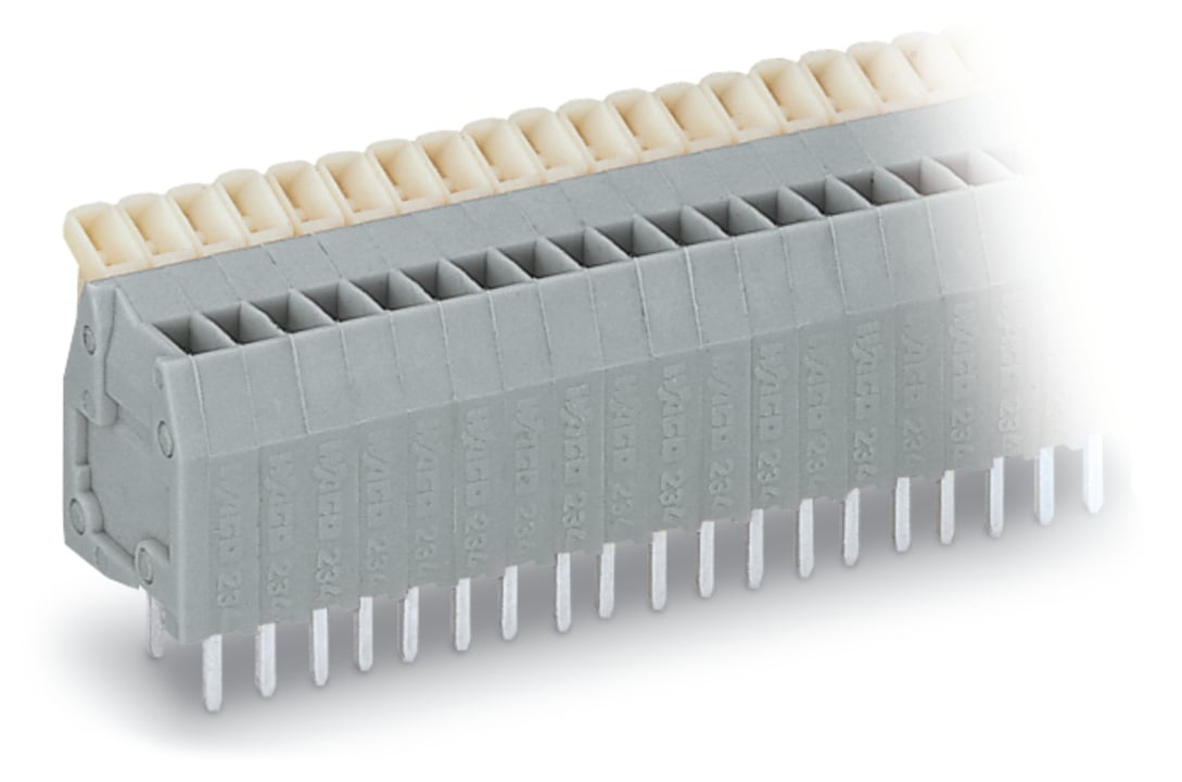WAGO 234 Series PCB Terminal Block, 2-Contact, 2.5mm Pitch, Through Hole Mount, 1-Row, Push Button Termination