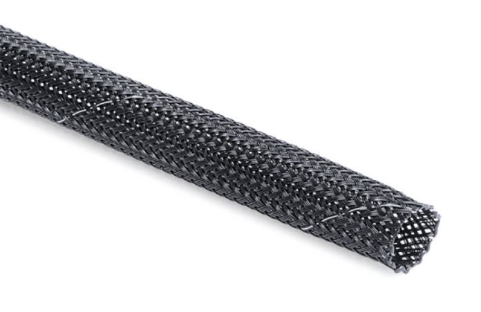 HellermannTyton Expandable Braided Polyester Black, Grey Cable Sleeve, 15mm Diameter, 100m Length, 170-81005 Series