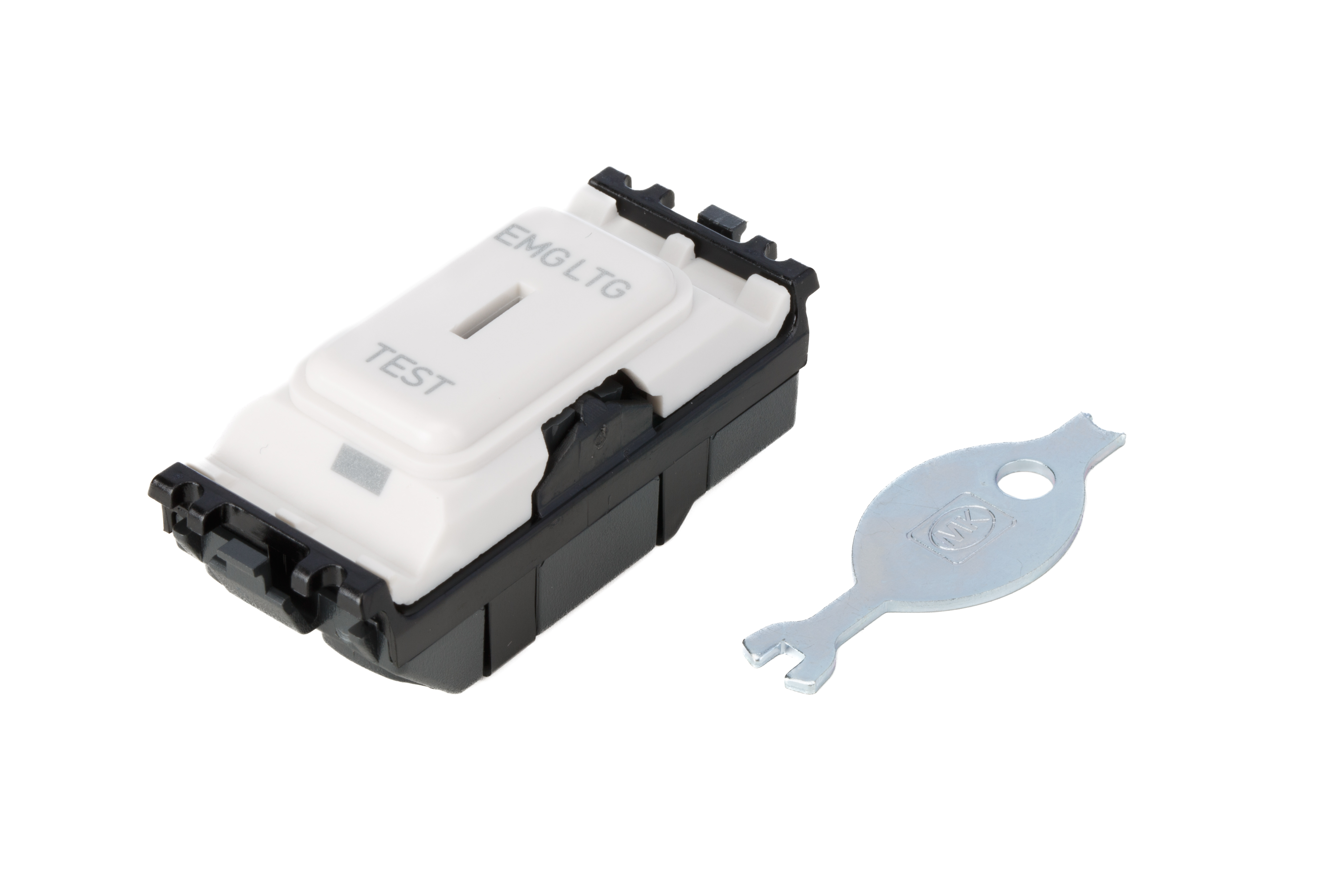 MK Electric 2 Way White Emergency Lighting Switch Grid Module 20A, Grid Plus Series