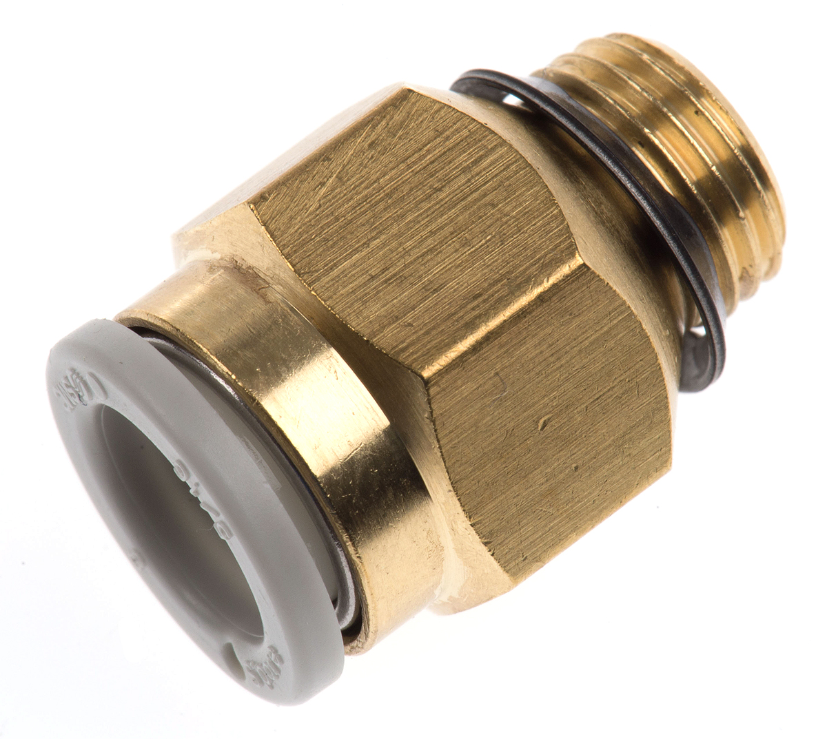 SMC KQ2 Series Straight Threaded Adaptor, Uni 1/8 Male to Push In 8 mm, Threaded-to-Tube Connection Style