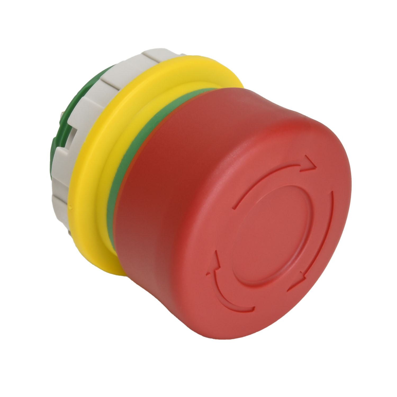 Idec XW1E Series Push Lock Turn Reset Emergency Stop Push Button, Panel Mount, 22mm Cutout, DPST, IP65, IP67, IP69K