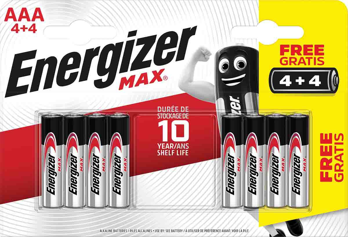Energizer MAX Alkaline, Zinc Manganese Dioxide AAA Battery 1.5V