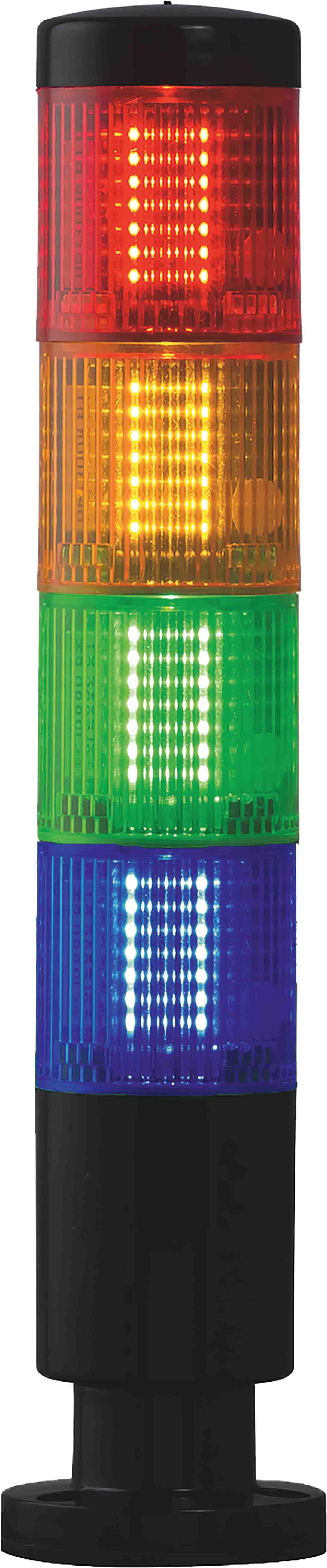 RS PRO Red/Green/Amber/Blue Signal Tower, 4 Lights, 24 V, Screw Mount