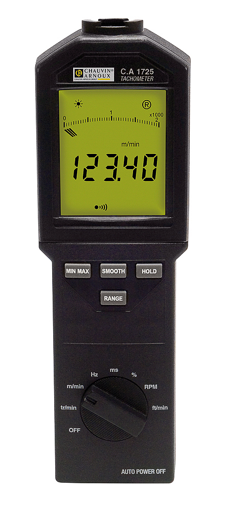 Chauvin Arnoux Tachometer Best Accuracy ±6 Counts - Non Contact LCD 100000rpm