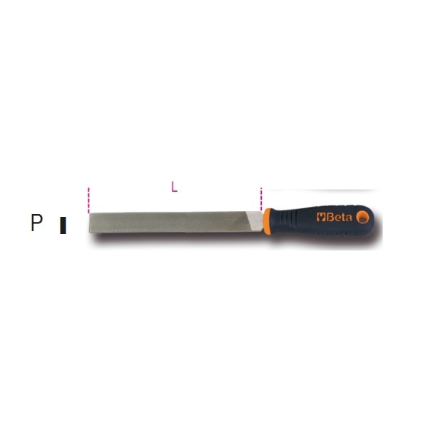 BETA 150mm, Second Cut, Flat Engineers File With Soft-Grip Handle