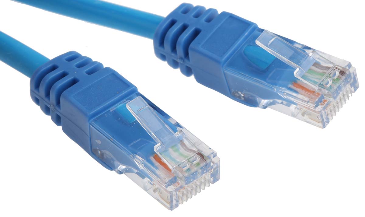 RS PRO, 20m Cat5e, Blue RJ45 to Male RJ45 Male, U/UTP Unshielded, Terminated LSZH Sheath