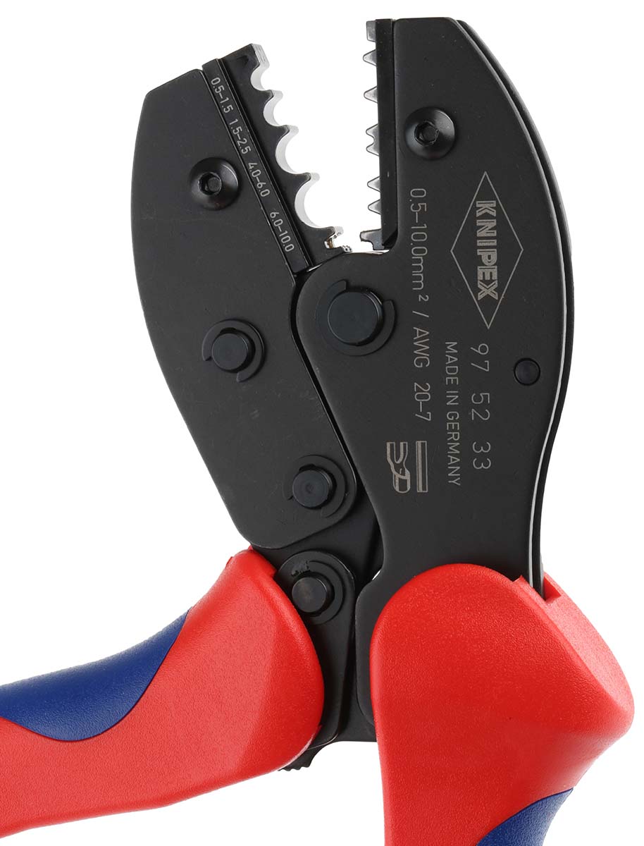 Knipex PreciForce® Hand Ratcheting Crimp Tool for Terminals, 0.5 → 10mm² Wire
