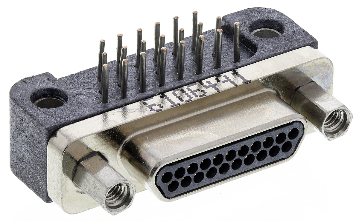 Glenair GMR7590 21 Way Right Angle Through Hole D-sub Connector Plug, 1.91mm Pitch