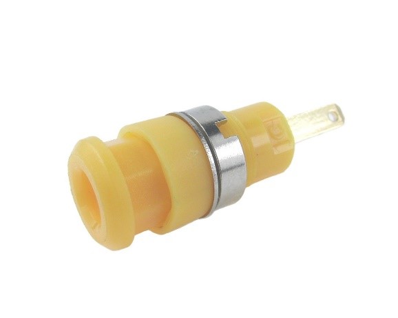 RS PRO Yellow Female Banana Connector, 2mm Connector, 10A, 600V, Gold Plating