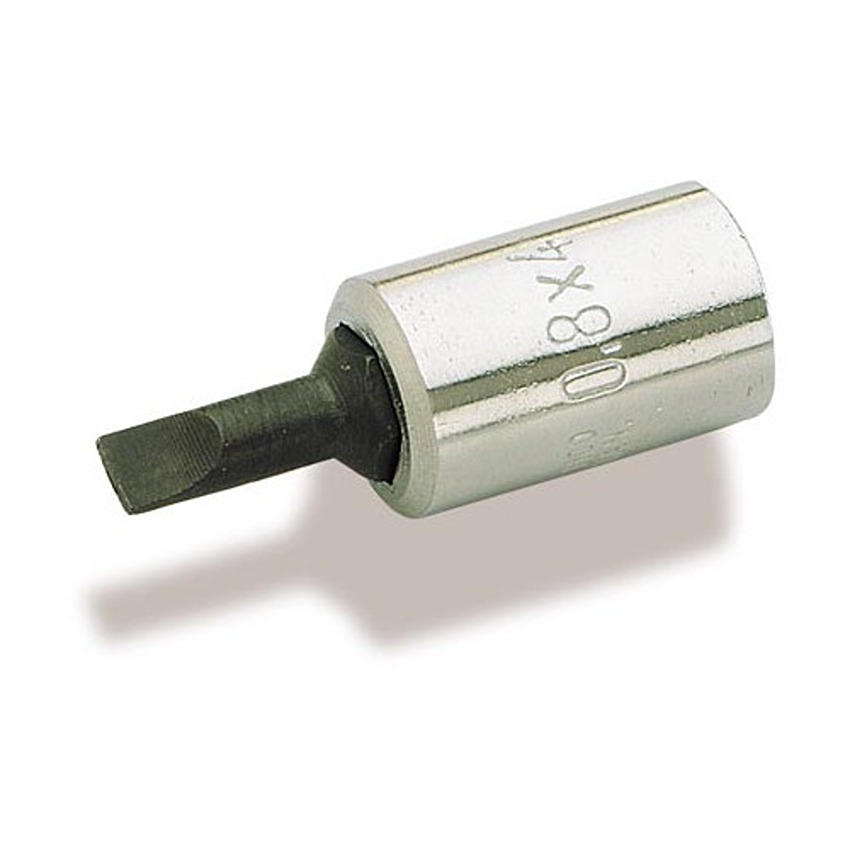 SAM 1/4 in Drive 4mm Standard Socket, Slotted Bit, 25 mm Overall Length