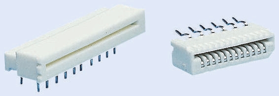 Molex, Easy-On, 5597 1.25mm Pitch 12 Way Right Angle Female FPC Connector, ZIF Top Contact