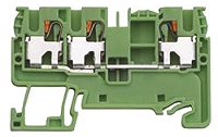 Wieland 56.203.9055.0 WTP 2.5/4 PE Series Green, Yellow, 2.5mm², Single-Level, Plug In Termination, ATEX