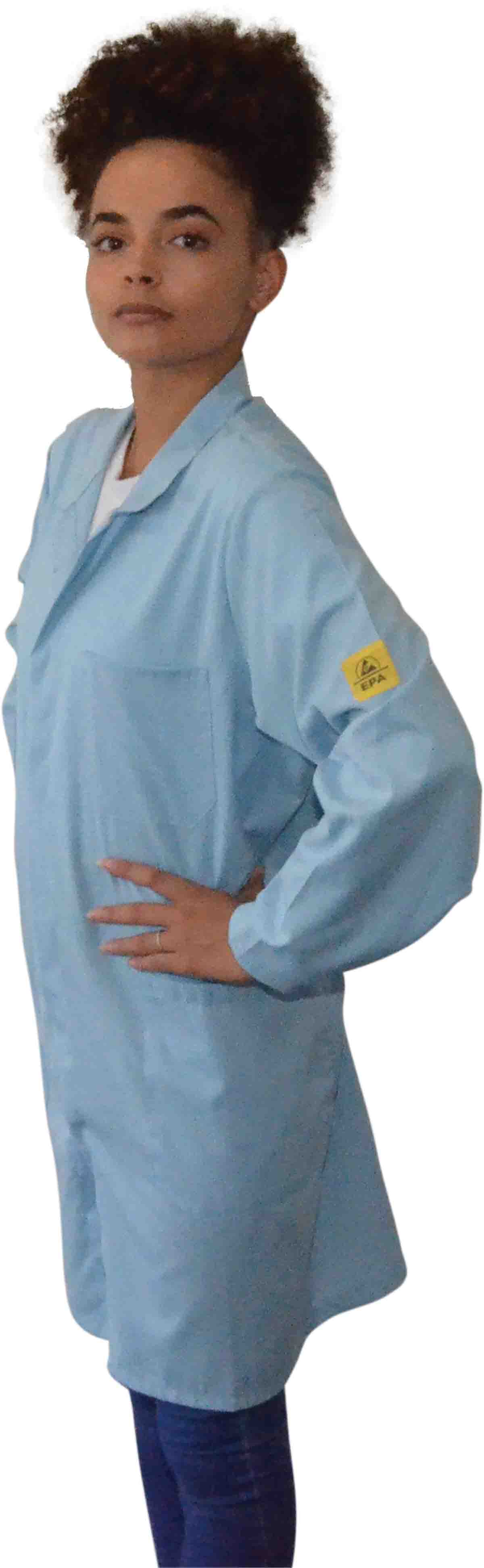 EUROSTAT Blue Unisex Reusable Lab Coat, M