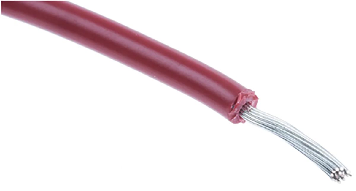 RS PRO Red 0.33mm² Hook Up Wire, 22 AWG, 7/0.25 mm, 100m, PVC Insulation
